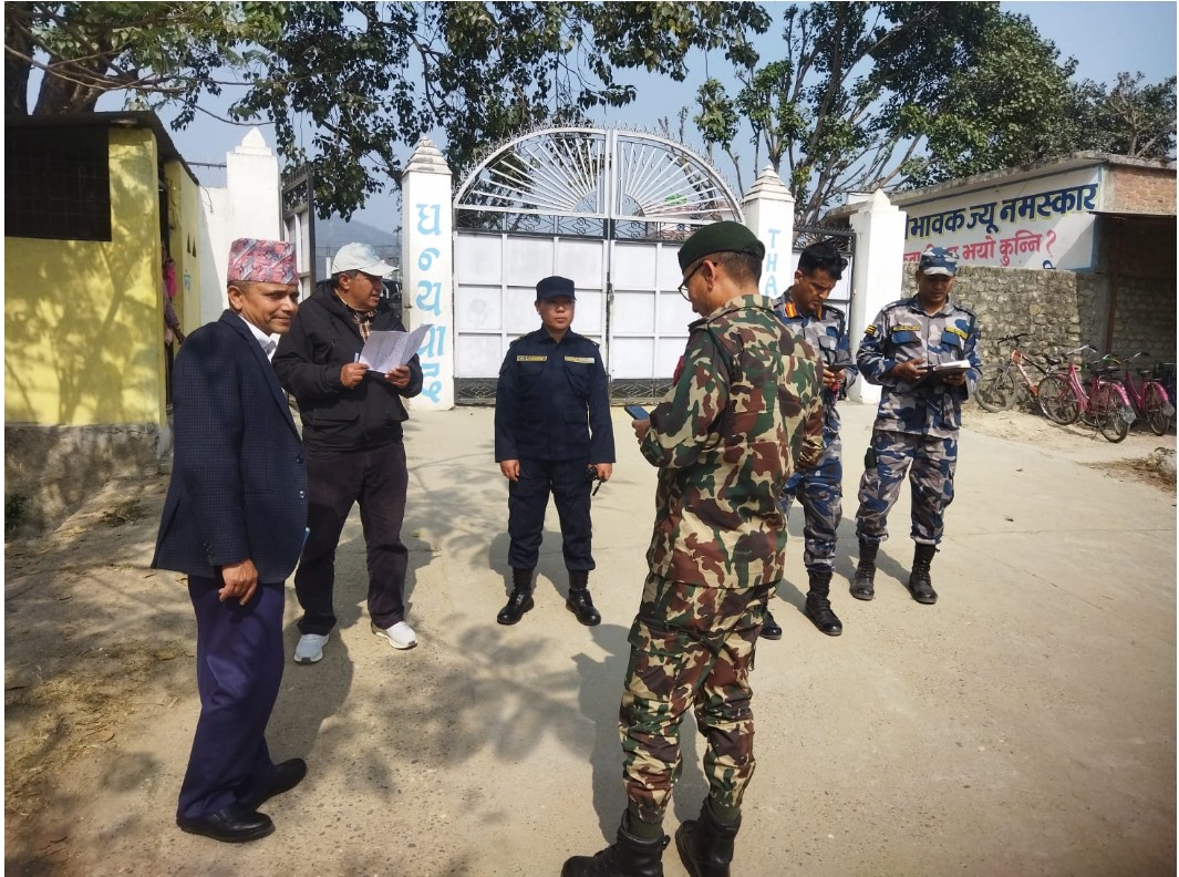 रौतहटमा सुरक्षा व्यवस्था कडा, मतदान केन्द्रको स्थलगत निरीक्षण