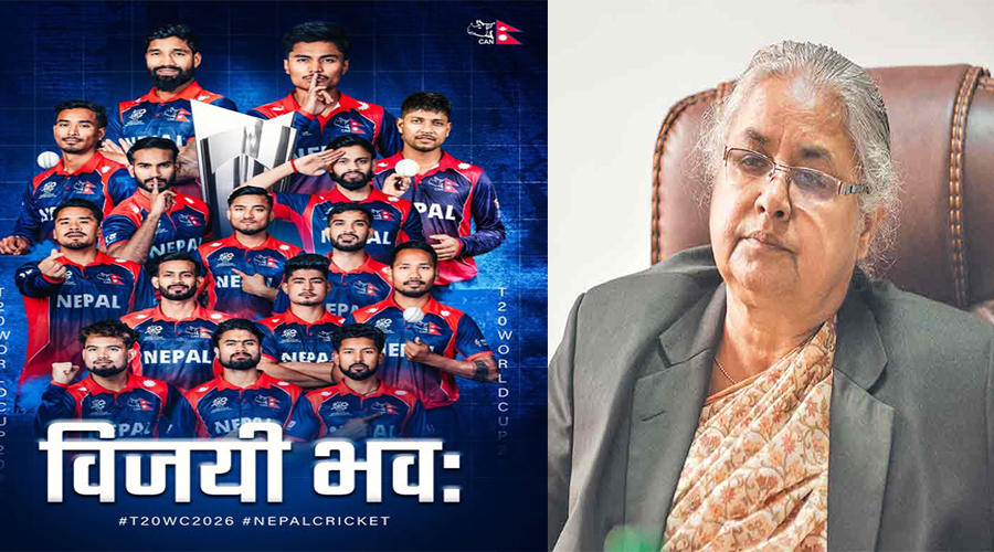 प्रधानमन्त्रीद्वारा नेपाली राष्ट्रिय क्रिकेट टोलीलाई शुभकामना
