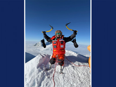 अपाङ्गता भएका हरि बुढा मगरद्वारा माउन्ट भिन्सनको सफलतापूर्वक आरोहण