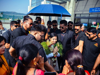 नेपाल आईपुगिन् देवि प्रतिभा, पोखरामा गरियो स्वागत