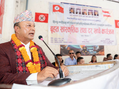 तीजले नेपाली समाजको सांस्कृतिक पहिचानलाई जोड्दै लगेको छ : मन्त्री खड्का