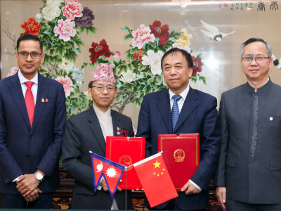 नेपाल र चीनबीच बीआरआई सहकार्यको फ्रेमवर्कमा हस्ताक्षर