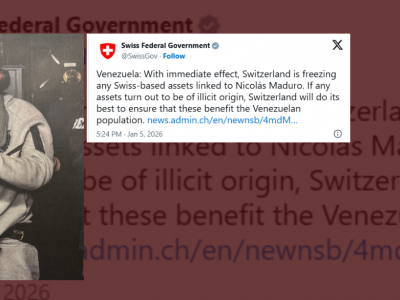 स्विट्जरल्यान्डद्वारा निकोलस मादुरोसँग सम्बन्धित सम्पत्ति जफत गर्ने निर्णय